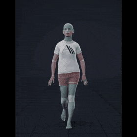 The clip shows a female actor walking forward with purpose at a regular speed. There is noticeable motion in her hips,... - preview gif