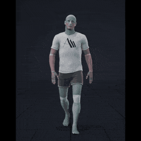 Speeding up and down between walking, fast walk and jogging - preview gif
