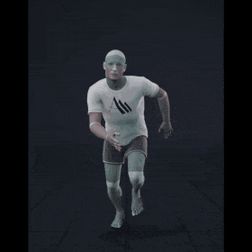 Speeding  down from jogging, and running to a complete stop - preview gif