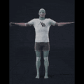 The actor stands still in a T-pose, arms extended horizontally at shoulder height and legs slightly apart, maintaining... - preview gif