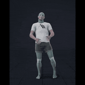 The clip begins with the actor in a standing idle position, arms extended forward. He then takes very slow, tiny steps... - preview gif