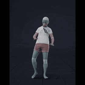 The clip begins with a woman standing in an idle position, tapping one of her feet as she waits. She then walks slowly... - preview gif