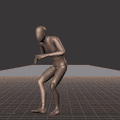 Crouch-walking in a motion matching dance card pattern with turns in all directions, 45 angles, left and right. With... - preview gif