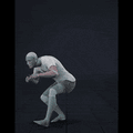 Crouch-walking in a motion matching dance card pattern with turns in all directions, 45 angles, left and right. With... - preview gif