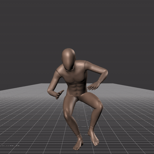 Crouch-walking in a circle – preview gif