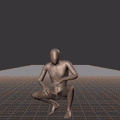 Crouching idle with occasional idle breaks - preview gif
