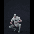 Crouching idle with occasional idle breaks - preview gif