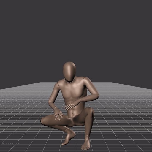 Crouching idle with occasional idle breaks – preview gif