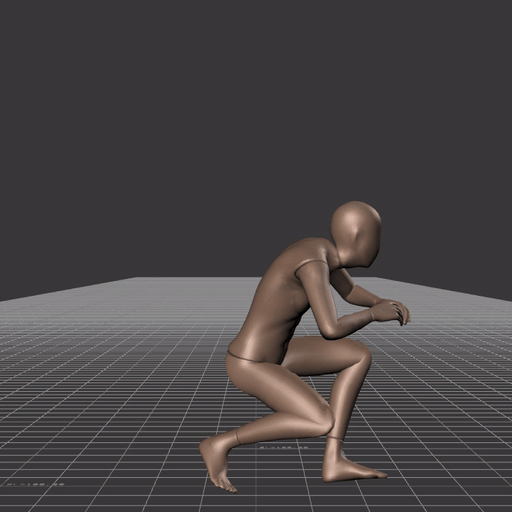 Crouch-walking in a straight line for walk cycle generation – preview gif