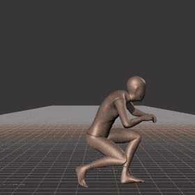 Crouch-walking in a straight line for crouched walk cycle generation. Also includes crouched start, stops and turns - preview gif