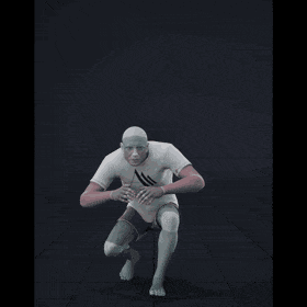 Crouch-walking in a straight line for crouched walk cycle generation. Also includes crouched start, stops and turns - preview gif