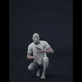 Crouch-walking small positional shifts in all directions while facing forward (strafing). This take covers the... - preview gif