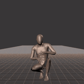 Crouch-walking small positional shifts in all directions while facing forward (strafing). This take covers the... - preview gif