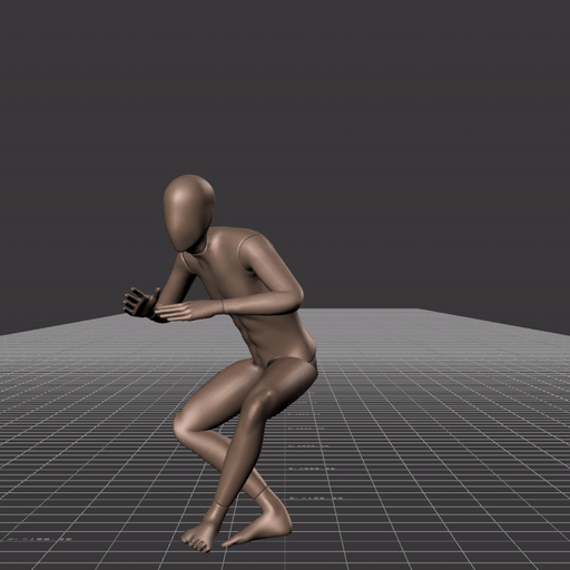 Crouch-walking in a snake-like pattern – preview gif