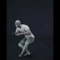 Crouch-walking in a snake-like pattern. Essentially covers 180 degree turns left and right while moving forward - preview gif