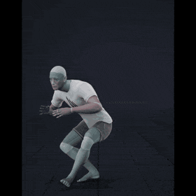Crouch-walking in a snake-like pattern. Essentially covers 180 degree turns left and right while moving forward - preview gif
