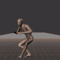 Crouch-walking in a snake-like pattern. Essentially covers 180 degree turns left and right while moving forward - preview gif