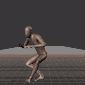 Crouch-walking in a snake-like pattern. Essentially covers 180 degree turns left and right while moving forward - preview gif