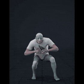 Crouch-walking while facing forward in with 135 degree direction changes left and right. Strafing in a diamond... - preview gif