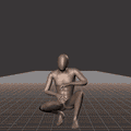 Crouch-walking while facing forward, stopping and then walking backwards in all directions in 45 degree increments.... - preview gif