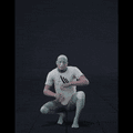 Crouch-walking while facing forward, stopping and then walking backwards in all directions in 45 degree increments.... - preview gif