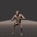 Crouch-walking while facing forward, stopping and then walking backwards in all directions in 45 degree increments.... - preview gif