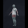 The clip features a female actor who begins in a standing position, waiting attentively and listening. She then... - preview gif