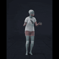 The female character performs various childlike dance movements characterized by high energy and playfulness. She... - preview gif