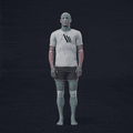 A short game-ready idle animation clip showing a casual look around action: first looking right, then down. This... - preview gif