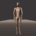 A short game-ready idle animation clip showing a casual look around action: first looking right, then down. This... - preview gif