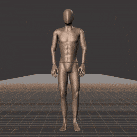 A short game-ready idle animation clip showing a casual look around action: first looking right, then down. This... - preview gif