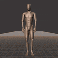 A short game-ready idle animation clip showing an exaggerated heavier breathing idle. This animation is cut,... - preview gif