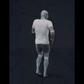 Jogging with random turns and sudden directional changes in a freestyle pattern - preview gif