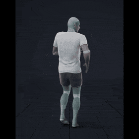 Jogging with random turns and sudden directional changes in a freestyle pattern - preview gif