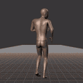 Jogging with random turns and sudden directional changes in a freestyle pattern - preview gif