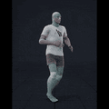 Jogging with random turns and sudden directional changes in a freestyle pattern - preview gif