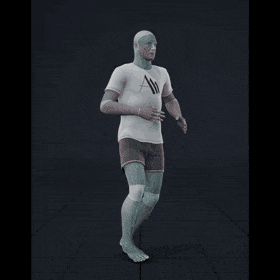 Jogging with random turns and sudden directional changes in a freestyle pattern - preview gif