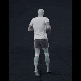 Jogging with random turns and sudden directional changes in a freestyle pattern - preview gif