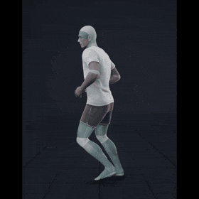 Jogging in a motion matching dance card pattern with turns in all directions, 45 angles, left and right. Take covers... - preview gif