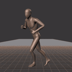 Jogging in a motion matching dance card pattern with turns in all directions, 45 angles, left and right. Take covers... - preview gif