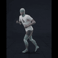 Jogging in a motion matching dance card pattern with turns in all directions, 45 angles, left and right. Take covers... - preview gif