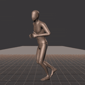 Jogging in a motion matching dance card pattern with turns in all directions, 45 angles, left and right. With stops... - preview gif
