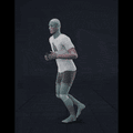 Jogging in a motion matching dance card pattern with turns in all directions, 45 angles, left and right. With stops... - preview gif