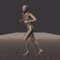 Jogging in a motion matching dance card pattern with turns in all directions, 45 angles, left and right. With stops... - preview gif