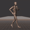 Jogging in a circle with tighter turns over time. Take covers left and right handed turns - preview gif