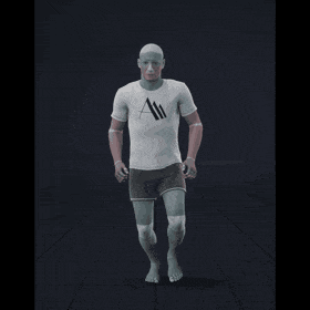 Jogging in a straight line for jog cycle generation, with random patterns. Also contains various random sudden... - preview gif