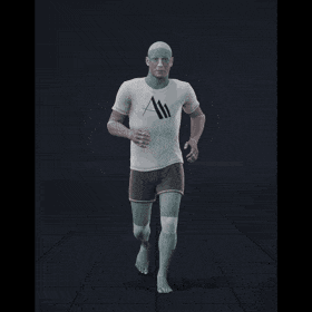 Jogging in a straight line for jog cycle generation, with random patterns. Also contains various random sudden... - preview gif