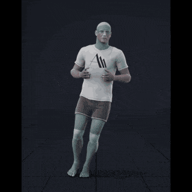 Jogging in a snake-like pattern. Essentially covers 180 degree turns left and right while moving forward - preview gif
