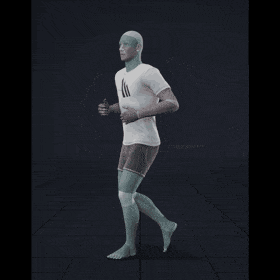 Jogging in a snake-like pattern. Essentially covers 180 degree turns left and right while moving forward - preview gif