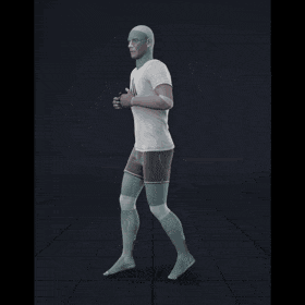 Jogging in a snake-like pattern. Essentially covers 180 degree turns left and right while moving forward - preview gif